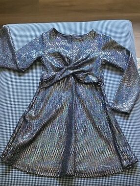 Zara Girls Black Sequin Embellished Dress